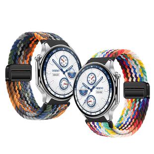 适用于oppowatchx2手表表带编织磁吸扣新款腕带OPPOWatchx尼龙回环替换腕带男女X2柔软舒适智能运动X腕表配件