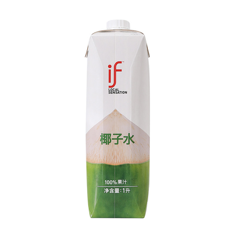 if泰国原装进口100%椰子水天然椰青水1L装家庭分享装NFC果汁饮料