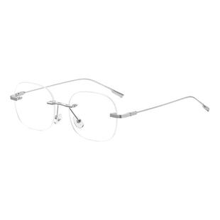 超轻纯钛无边框近视眼镜女可配度数素颜高智感无框眼睛镜架显脸小