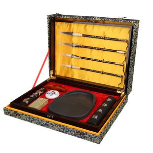 文房四宝精品套装礼盒毛笔砚台歙砚徽墨狼毫学海无涯