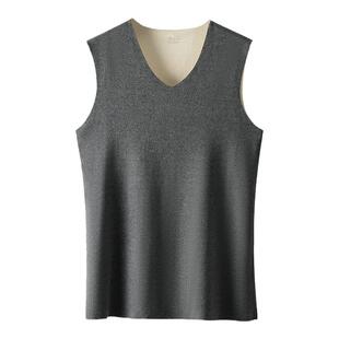 冬季男款双面磨绒保暖背心加绒加厚女士内穿贴身吊带打底恒温发热