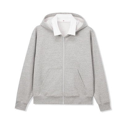 UNICAHOMME/明星同款两穿可拆卸衬衣领加绒休闲卫衣裤套装