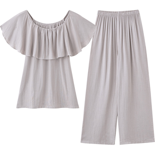 马克公主78元福袋清仓夏季短袖情侣睡衣女纯棉冰丝睡裤睡裙套装男