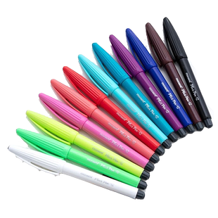 慕那美水性笔慕娜美水性纤维笔学生教师练字书法笔中性笔0.38mm碳素笔绘图笔彩色勾线笔手账笔黑色04031