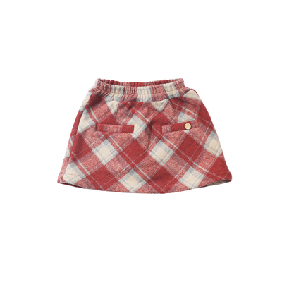 【冬上新】女童加绒甜美格子裙子