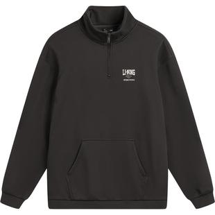 李宁加绒半拉链卫衣男女冬季新款情侣保暖上衣美式加厚宽松运动服