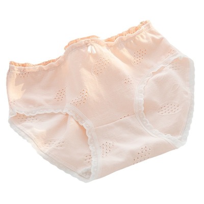 奶油芝士纯棉中腰三角裤女士内裤