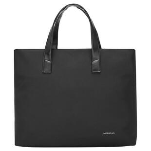 稻草人公文包男款通勤轻便男士手提包大容量帆布商务笔记本电脑包