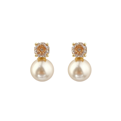 高级感香槟色烟花切耳环