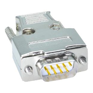 DB9焊线接插头金属外壳RS232/485串口公母头D-SUB9针接插件镀金针