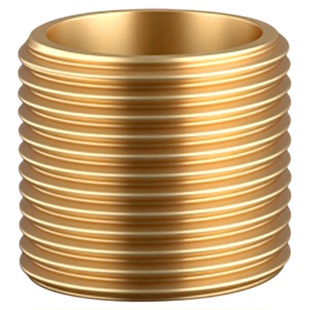 黄铜6分1寸外丝通丝接头全螺纹加厚空心加长对丝延长螺杆直接管件