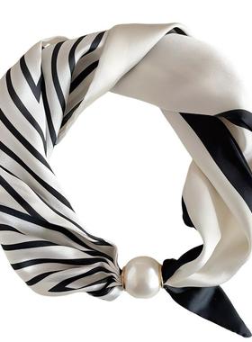 波点仿珍珠项链磁吸扣配饰丝巾