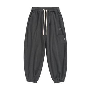 Nobodyknows秋冬基础日系保暖宽松摇粒绒束脚卫裤长裤加绒休闲裤