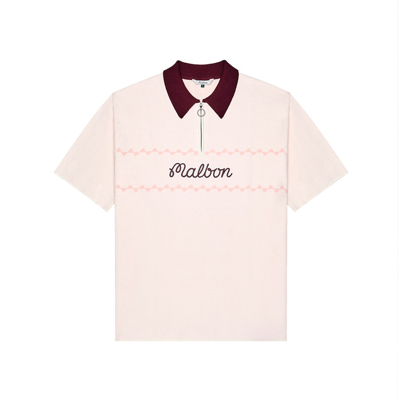 Malbon高尔夫男款Polo针织衫短袖