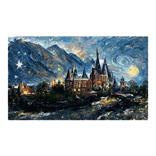 霍格沃茨背景布挂布小众高级墙布卧室背景墙挂毯画布房间床头挂画