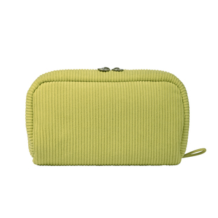 弘典大容量笔袋女生2024新款文具盒女孩款简约纯色文具袋初高中学生高颜值铅笔盒法式奶油风灯芯绒化妆包三层