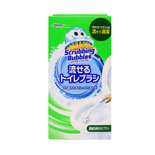 日本庄臣一次性马桶刷替换刷头可溶解含清洁厕剂家用无死角壁挂式