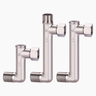 黄铜4分活接弯头曲角延长接头加宽偏心15水管移位器拐角三通配件