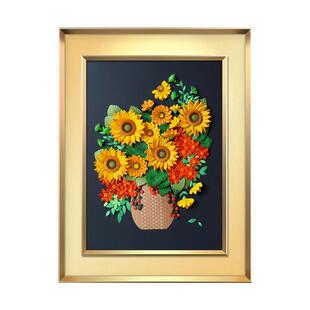 手韵衍纸 向日葵手工diy衍纸材料包 创意折纸花 衍纸画半成品定制