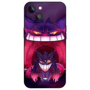 耿鬼进化宝可梦原创手绘手机壳适用iPhone16液态硅胶11磨砂12动漫13玻璃14苹果15ProMax卡通保护套SE全包软壳