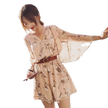 2020夏季新款韩版宽松碎花雪纺v领1