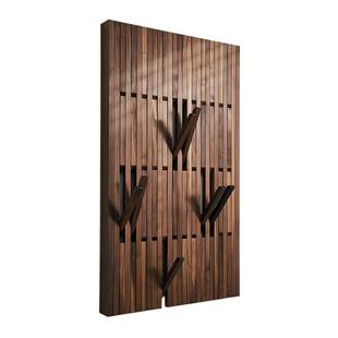 黑胡桃木钢琴键挂衣架壁挂实木入户门口衣帽架墙面玄关卧室挂衣区