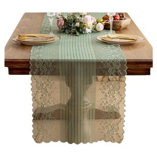 法式镂空蕾丝桌旗现代轻奢长条茶几巾高端盖布北欧复古茶席桌布