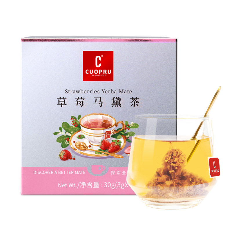 Cuopru库普草莓马黛茶茶包阿根廷进口茶叶草莓干独立冷泡茶包饮料