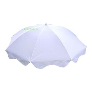 白色户外涤纶布折叠沙滩流苏伞休闲太阳促销伞防紫外线花园遮阳伞