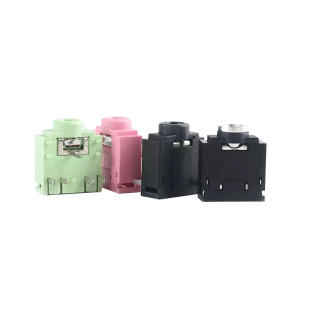 3F07 双声道母座 3.5mm音频插座5P PJ-307C耳机接口 金属头/塑口