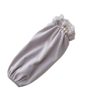 长款女成人袖套蕾丝毛绒保暖防污羽绒服纯色加长办公学生韩版ins