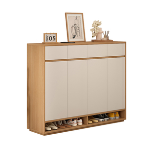 入户鞋柜家用门口实木收纳柜一体靠墙2025新款爆款高档进门玄关柜