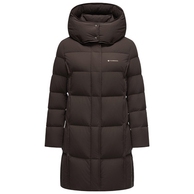 坦博尔25年冬季新款女士休闲加厚中长款羽绒服保暖防风经典款外套