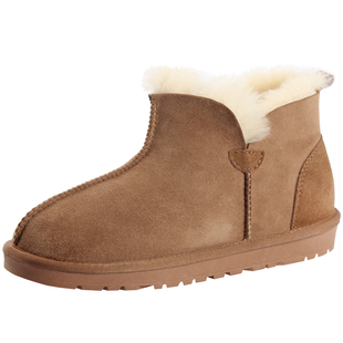 GOOBEI古贝2025冬新款羊皮毛一体雪地靴男女同款薄底防滑保暖棉鞋