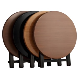 可折叠桌子小户型家用餐桌出租房简易圆形吃饭桌阳台便携式摆摊桌