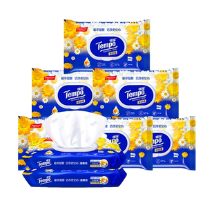 Tempo得宝湿厕纸洋甘菊40片*4包+10片*2包德宝女性湿巾擦屁屁温和