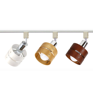 出口日本北欧实木灯泡导轨灯背景店铺商铺展厅智能E27家用轨道灯