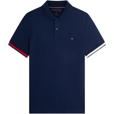 Tommy男装纯棉拼色袖口修身POLO