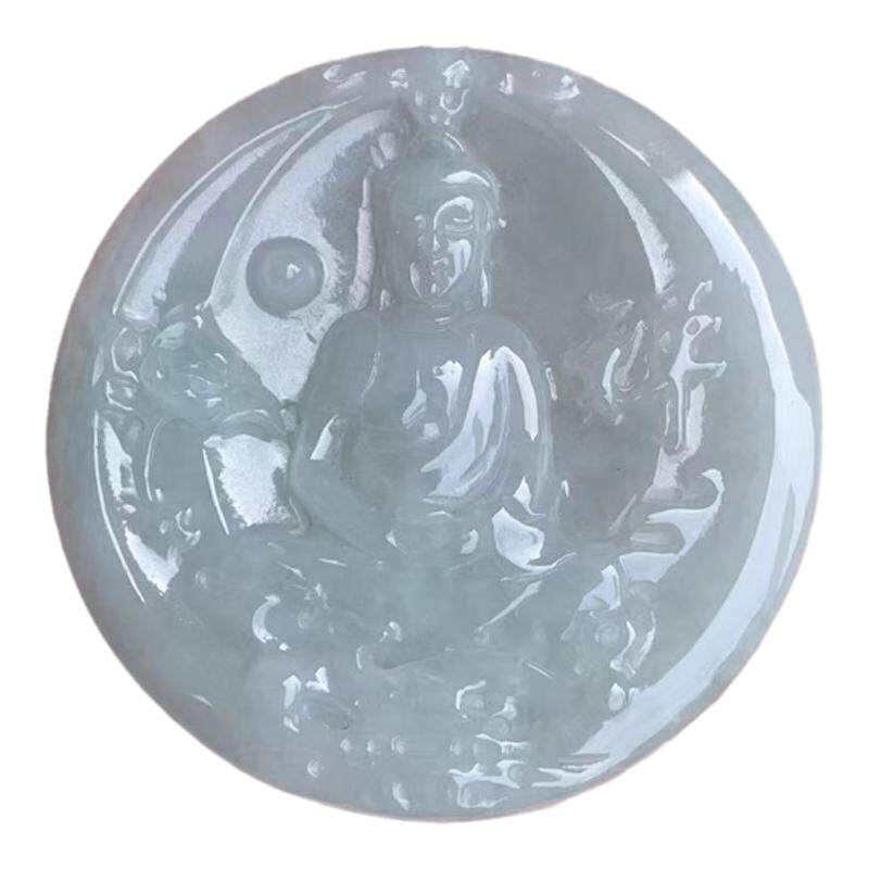 缅甸翡翠吊坠缅甸观音圆牌车挂