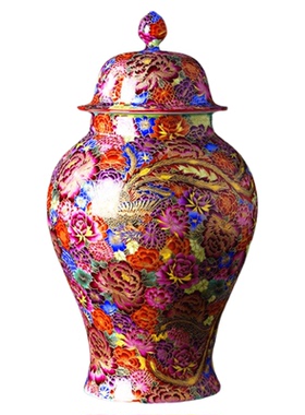 景德镇拉丝珐琅彩手绘花瓶礼品
