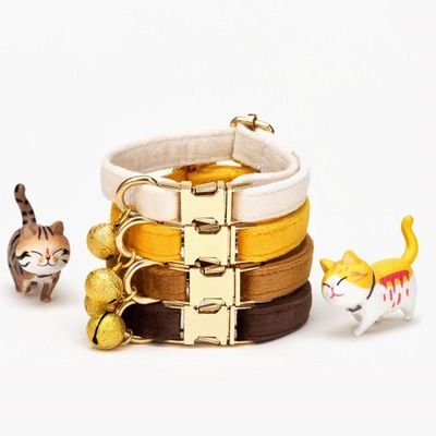 猫咪项圈防走失毛绒可调节波斯英短美短折耳猫咪幼犬刻字脖圈颈圈