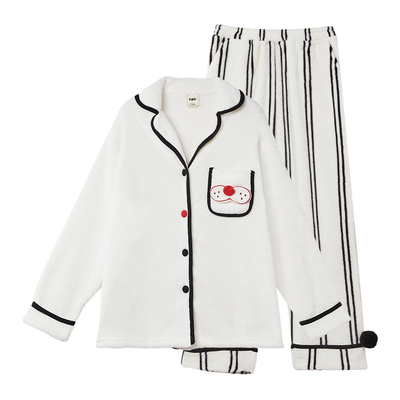 yso【酷猫系列】睡衣情侣款秋冬珊瑚绒加厚男女款可外穿家居服D