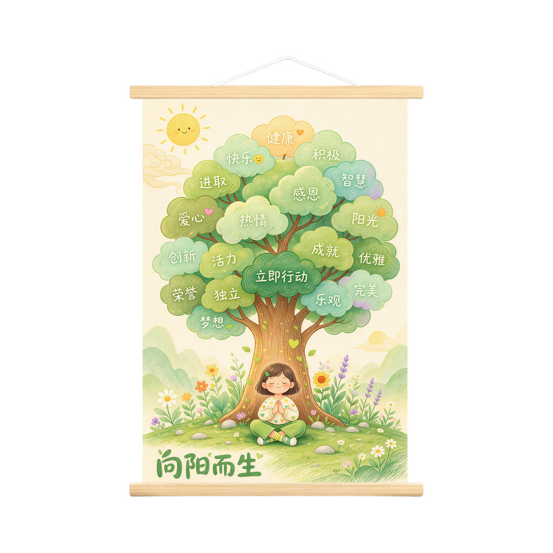 正能量励志成长树挂画