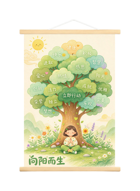 正能量励志成长树挂画