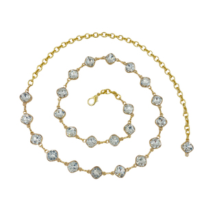 高级感水晶腰链配饰女士2025年新款潮金属链条连衣裙西装百搭腰带