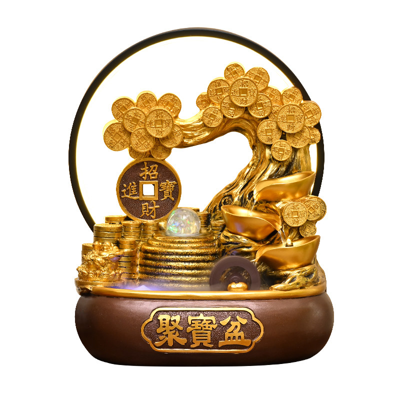 流水生财聚宝盆摆件循环水景观