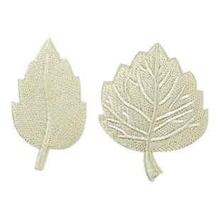 自粘米白刺绣贴纯色花朵补丁贴布贴衣服羽绒服裤子补破洞图案贴花