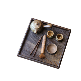 日式烧桐实木大号正方形茶盘/果盘/茶托盘(出口日本原单)