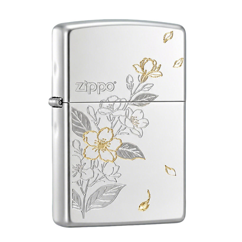 ZIPPO刀刻银金茉莉莫离雕刻七夕