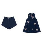 大MOSS「假日马德里」春季新中式国风刺绣棉质牛仔无袖套装